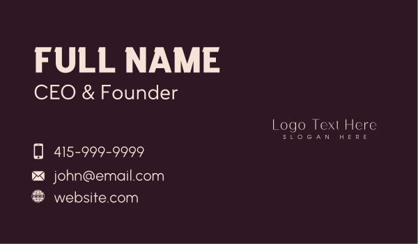 Elegant Firm Wordmark  Business Card Design