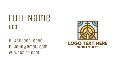 Colorful Mosaic Christian Church Business Card Image Preview