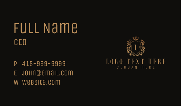 Crown Royalty Shield Business Card Design Image Preview