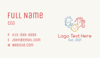 Monoline Happy Family Business Card Image Preview