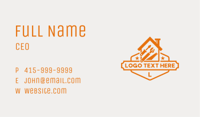 Carpentry Builder Handyman Business Card Image Preview