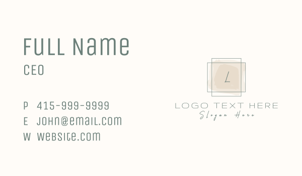 Feminine Artist Lettermark Business Card Design Image Preview