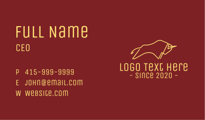 Minimalist Golden Bull Business Card Image Preview