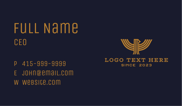 Gold Medieval Eagle Business Card Design