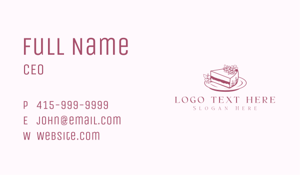 Sliced Floral Cake Business Card Design Image Preview