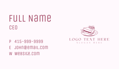 Sliced Floral Cake Business Card Image Preview