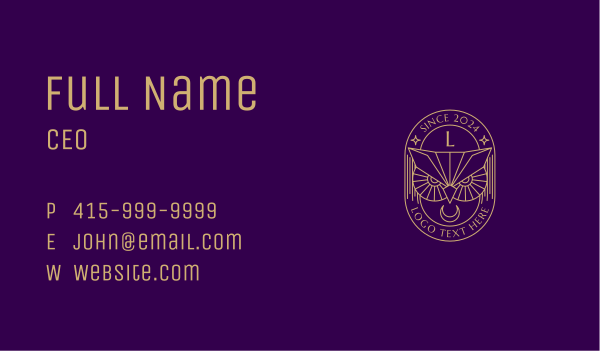 Night Owl Moon Business Card Design Image Preview