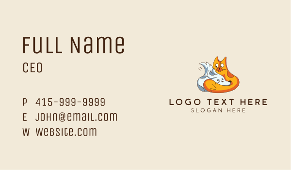 Puppy Kitten Pet Cartoon Business Card Design Image Preview