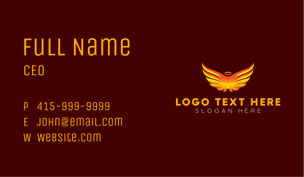 Celestial Angelic Wings Business Card Design Image Preview