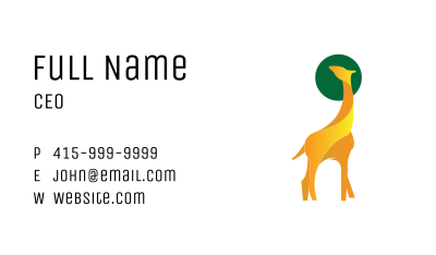 Yellow Giraffe  Business Card