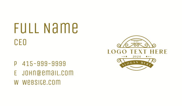 Premium Ornamental Crest Business Card Design Image Preview