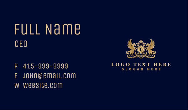 Luxury Pegasus Shield  Business Card Design Image Preview