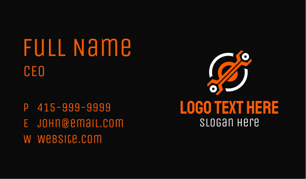 Tech Wrench Tool  Business Card Design Image Preview