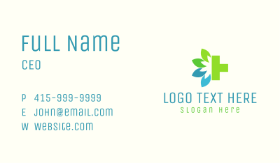 Medical Leaf Cross Business Card Image Preview