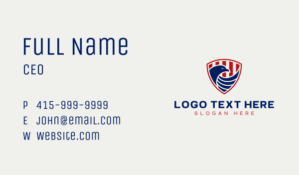 American Eagle Shield Business Card Design Image Preview
