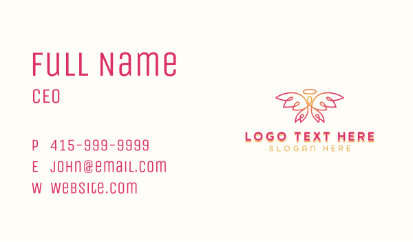 Angelic Holy Wings Business Card Design Image Preview