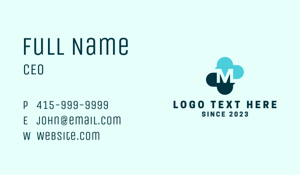 Cloud Enterprise Letter M Business Card Design Image Preview