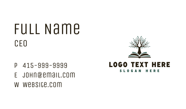 Tree Learning Book Business Card Design Image Preview