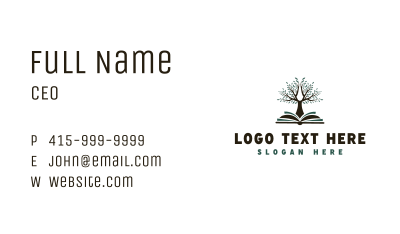 Tree Learning Book Business Card Image Preview