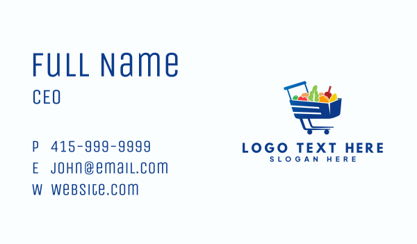 Market Grocery Cart Business Card Design Image Preview