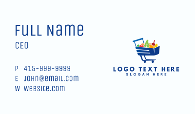 Market Grocery Cart Business Card Image Preview