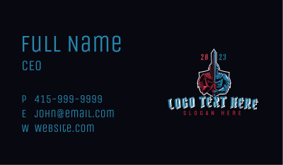 Knight Warrior Gaming Business Card Image Preview