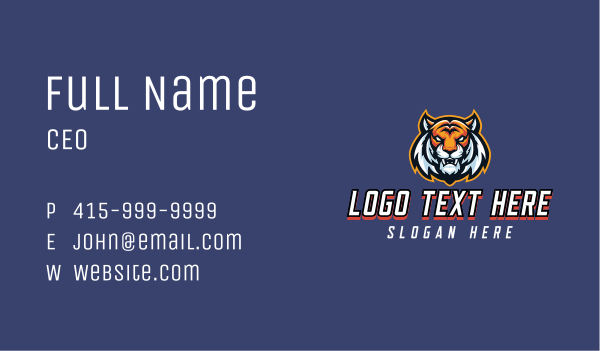 Tiger Game Varsity Business Card Design Image Preview