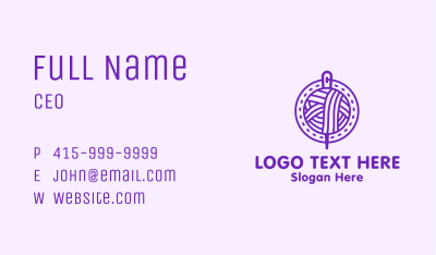 Purple Thread Ball Embroidery Business Card Image Preview