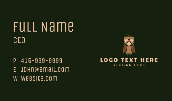 Avian Bird Spectacles Business Card Design Image Preview