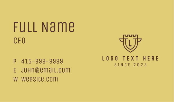 Classic Castle Emblem Business Card Design Image Preview