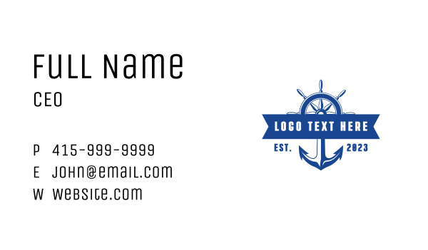 Sea Ferry Anchor Wheel Business Card Design Image Preview