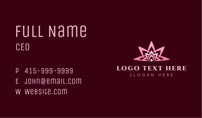 Pink Lotus Spa Business Card