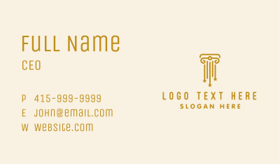 Gold Star Column Business Card Image Preview