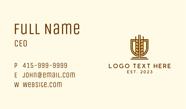 Wheat Harvest Emblem  Business Card Design Image Preview