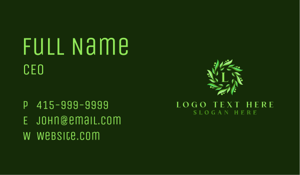 Natural Leaf Plant Business Card Design Image Preview