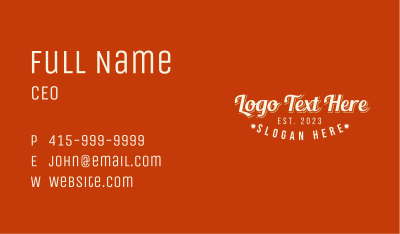 Funky Retro Wordmark Business Card Image Preview
