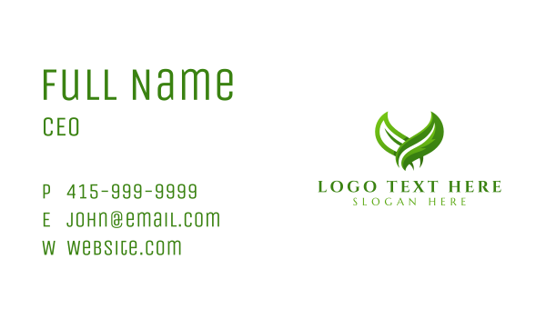Natural Eco Leaf Business Card Design Image Preview