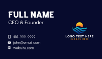 Ocean Wave Sunset Business Card Preview
