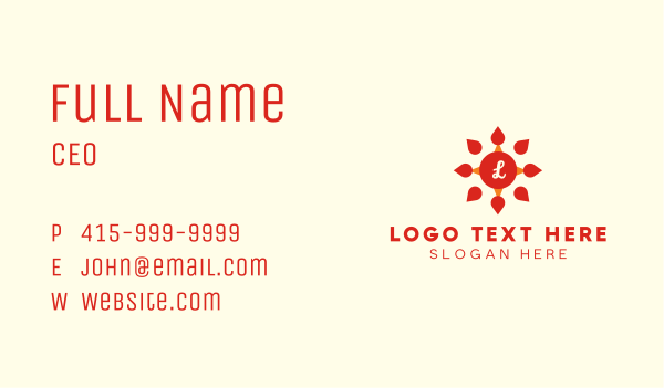 Flower Sparkle Lettermark Business Card Design Image Preview