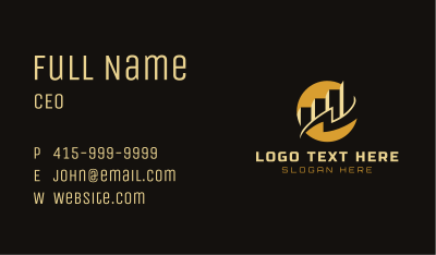 Gold Fintech Graph Business Card Image Preview