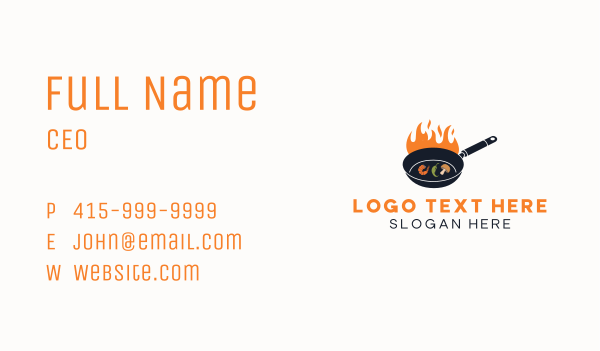 Fire Cooking Pan Business Card Design Image Preview