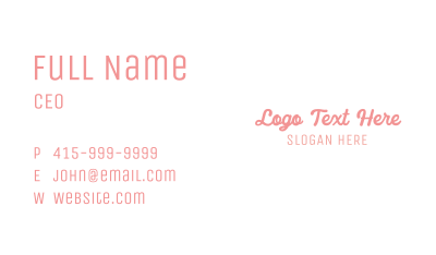 Minimalist Cursive Wordmark Business Card Image Preview