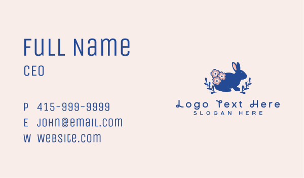 Flower Garden Rabbit Business Card Design Image Preview