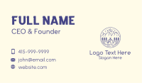 Blue Monoline Tent Camping Business Card Image Preview