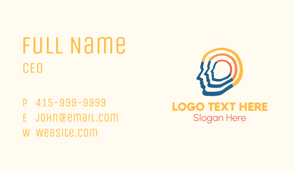 Multicolor Human Head Business Card Design Image Preview