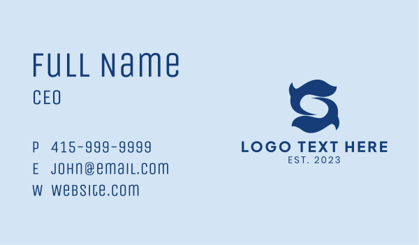 Blue Wave Letter S Business Card Design Image Preview