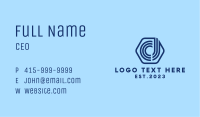 Blue Digital Letter D Business Card Image Preview