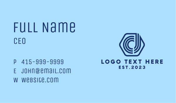 Blue Digital Letter D Business Card Design Image Preview