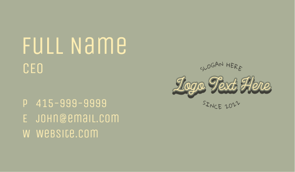 Vintage Brand Wordmark Business Card Design Image Preview