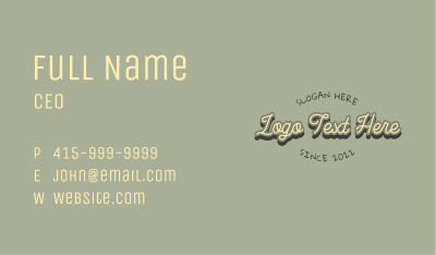 Vintage Brand Wordmark Business Card Image Preview